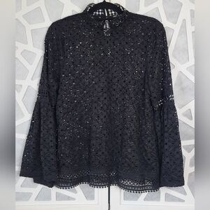 Cable & Gauge Black Lace Blouse